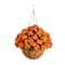 24in. UV Resistant Artificial Chrysanthemum Hanging Basket (Indoor/Outdoor)